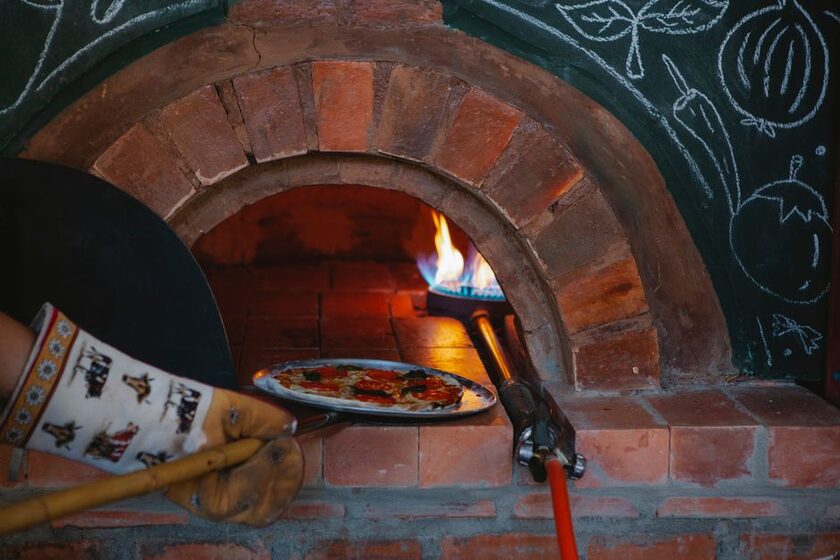 Four à pizza extérieur charbon et pellets, pierre 33 cm, pelle Mimiuo